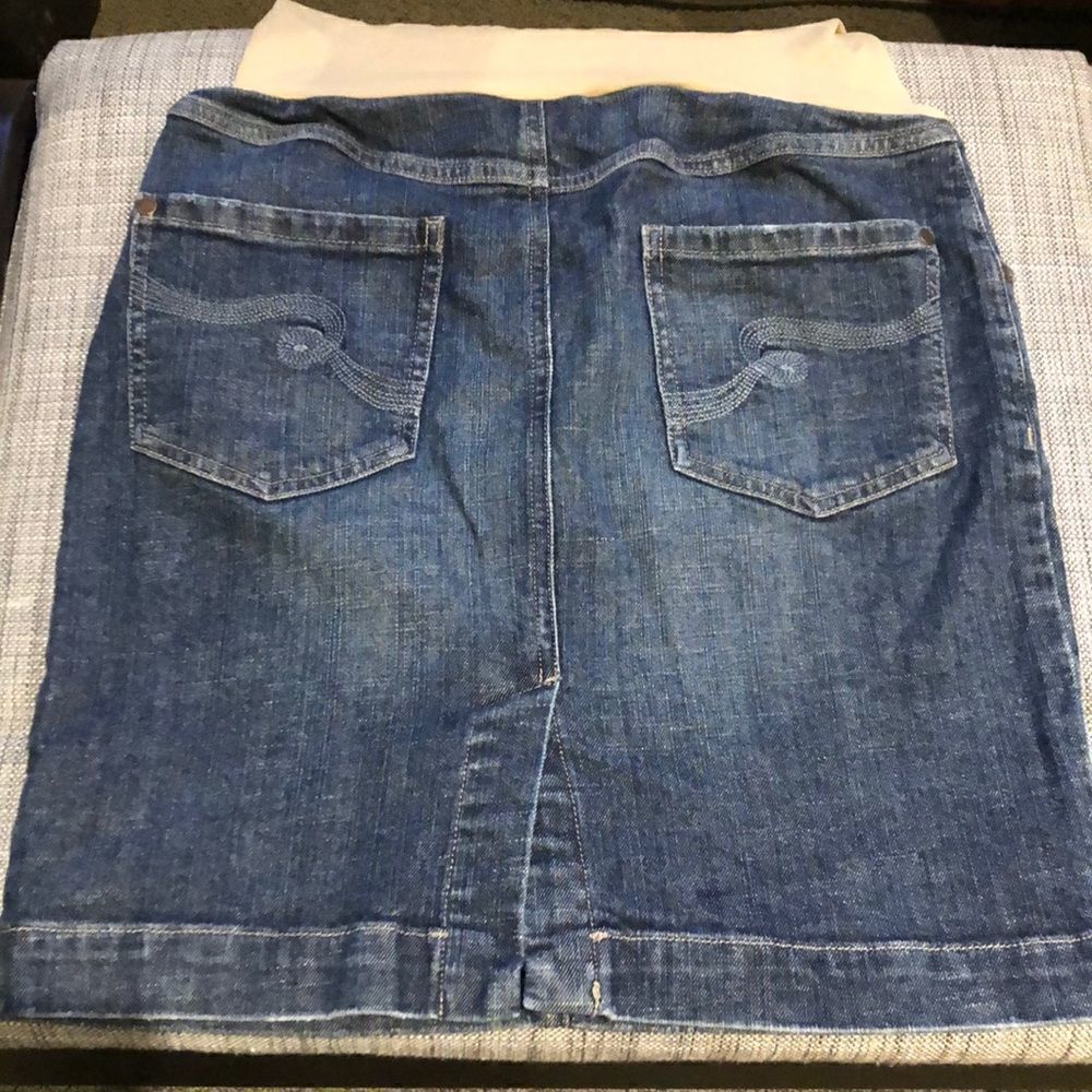 Small Maternity Denim Mini Skirt Indigo Blue